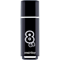 Флешка USB Smartbuy Glossy series black (SB8GbGS-K), 8Gb, USB 2.0, R/W 25/15, черный