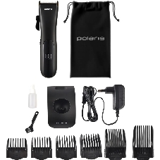 Машинка для стрижки Polaris PHC 2500 черный 3Вт (насадок в компл: 6шт)