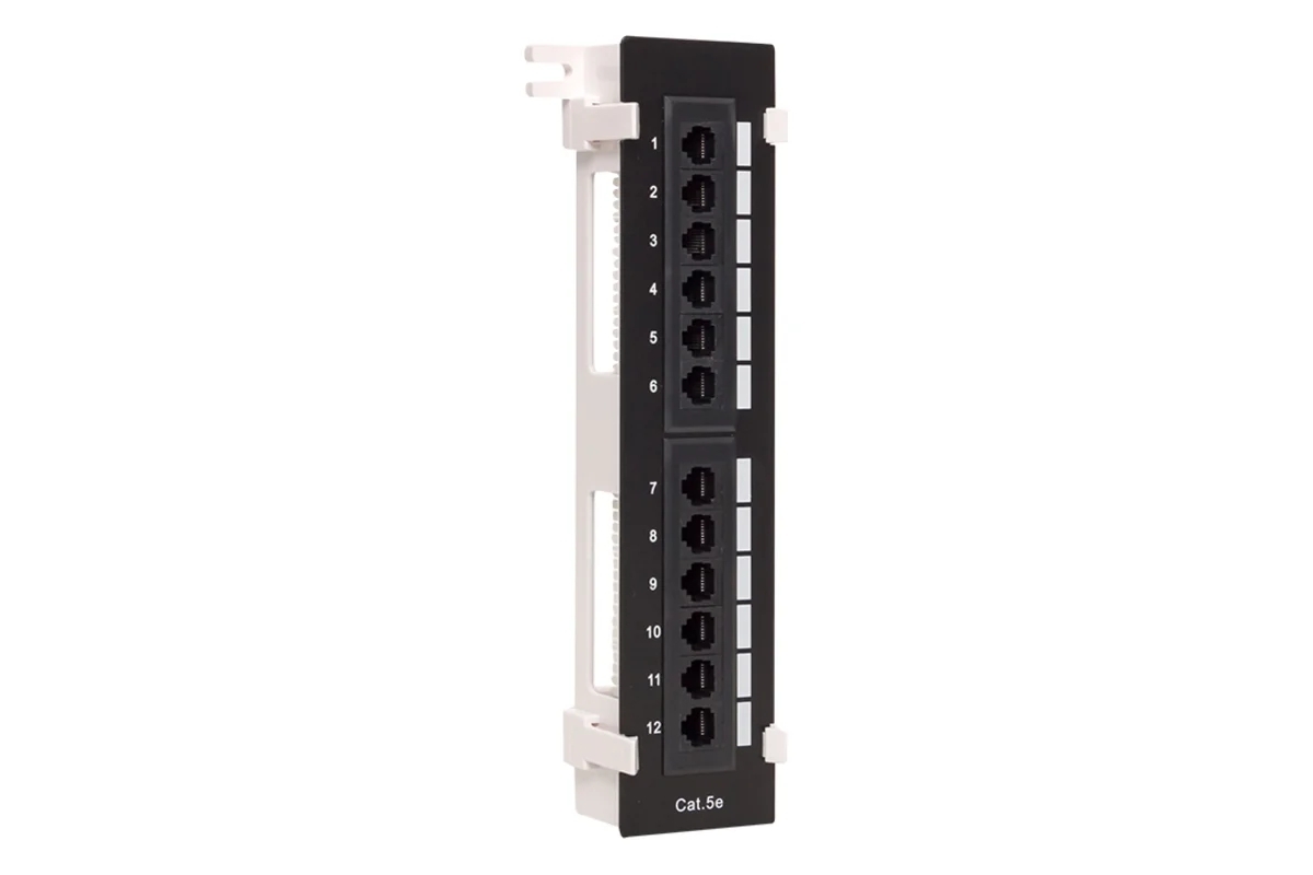 Патч-панель настенная TERACOM PRO Cat.5E неэкранированная UTP 12 портов RJ-45 Dual IDC