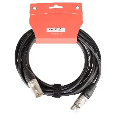 Кабель микрофонный FORCE FMC-05/6XLR (M) - XLR (F), высококачественный балансный, малошумящий с проводниками из безкислородной меди OFC, диаметр 6 мм, профессиональные металлические разъемы, длина 3 м, цвет черный