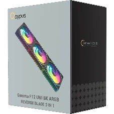 Вентилятор для корпуса Fan Ocypus Gamma F12 UNI BK ARGB REVERSE BLADE 3 IN 1 PWM черный