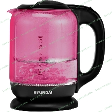 Чайник электрический Hyundai HYK-G4808 1.8 л, 2200 Вт, малиновый/черный (корпус: стекло)