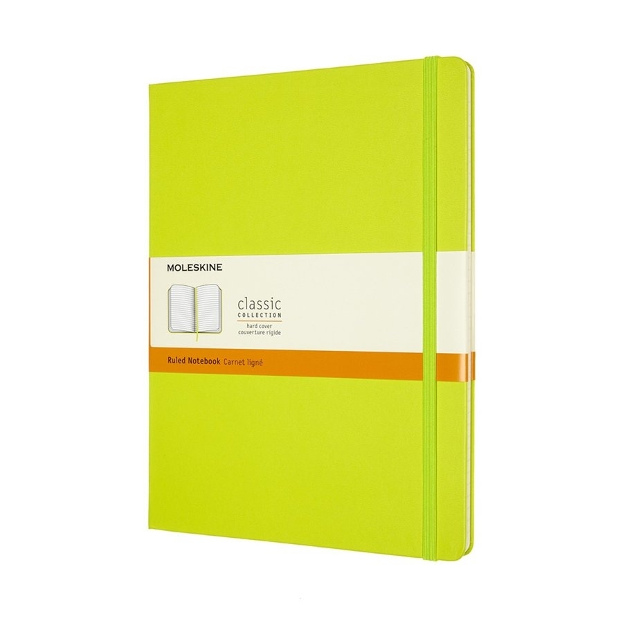 Блокнот Moleskine CLASSIC QP090C2 XLarge 190х250мм, 192 страниц, линейка, твердая обложка, лайм