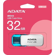 Флешка USB ADATA UV240 (AUV240-32G-RWH), 32Gb, USB 2.0, R/W 15/5, белый/синий