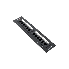 Патч-панель настенная TERACOM PRO Cat.5E неэкранированная UTP 12 портов RJ-45 Dual IDC