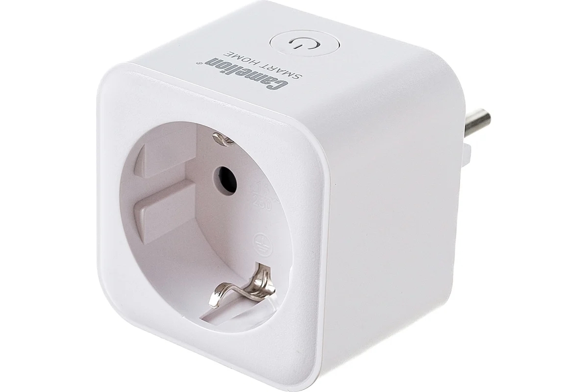 Умная розетка Camelion BNS/SH-1/16A/WIFI (Розетка одинарная 16A 3680В, WiFi+ Счетчик+Контроль)