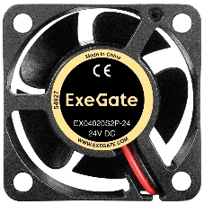Вентилятор корпусной ExeGate EX04020S2P-24, 40 мм, 7000 об/мин, 29 дБ, 2 pin, без подсветки