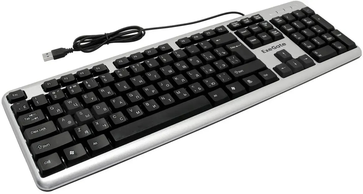 Клавиатура проводная ExeGate LY-401 (EX264086RUS), USB, серебристый