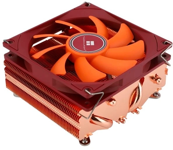 Кулер для процессора Thermalright AXP-90 X53 Full (4-pin PWM, 38mm, Cu/Cu, 4x6mm, 1x92mm, 42.58CFM, 22.4dBA, 2700RPM, S: 1851/1700/1200/115X, AM5/AM4, orange, red)