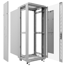 Шкаф телекоммуникационный напольный Cabeus SH-05C-42U60/80 IP20, 42U, 2055х600х800 мм (ВхШхГ), дверь: стекло, разборный, цвет: серый