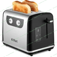 Тостер Kitfort КТ-6221 870Вт нержавеющая сталь/черный