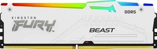 Оперативная память Kingston Fury Beast, DDR5, 16Gb (1x16Gb), 5600MHz, CL40, DIMM, радиатор, RGB, белый