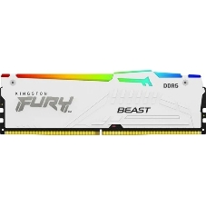 Оперативная память Kingston Fury Beast, DDR5, 16Gb (1x16Gb), 5600MHz, CL40, DIMM, радиатор, RGB, белый