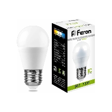 Лампа светодиодная Feron LB-750 11W 230V E27 4000K G45 Лампа светодиодная Feron LB-750 11W 230V E27 4000K G45
