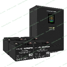 Комплект источника бесперебойного питания Exegate EX296004RUS + батарея 40Aч EX282976RUS 4шт (инвертор, синус, для котла, настенный) ExeGate FineSine SX-5000.LCD.AVR.2SH.T <5000VA/3500W, чистая синусоида, цветной LCD-дисплей, AVR, 2*Schuko+клеммы, линейно-интерактивный, крепление настенное, черный> + батарея ExeGate DT 1240 (12В, 40А·ч) 4шт