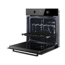 Духовой шкаф Kuppersberg HO 606 Black, High-Tech, 78 л, поворотное управление, дисплей, таймер, 6 режимов, макс. температура 310 градусов, телескопические направляющие (на 1 уровень), цвет черный, цвет фурнитуры черный