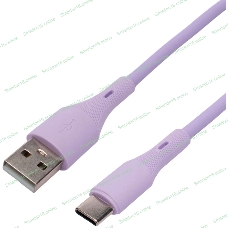 Кабель USB2.0 Cablexpert CC-USB2S-AMCM-1M-V AM/Type-C, 3А, 18Вт, QC3.0, силиконовый, медь, 1м, фиолетовый, пакет