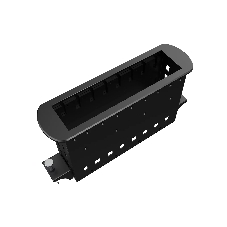 Прямоугольный металлический корпус Wize Pro WRTS-M-8BOX-B серия M, для модульной системы врезного лючка в стол с убирающейся крышкой для установки до 8 модулей-вставок серии М, черный