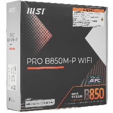 Материнская плата MSI PRO B850M-P, AM5, AMD B850, 4xDDR5, 4xSATA, 3xM.2, 1xPCIe 5.0 x16, 3xPCIe 3.0 x16, 1xHDMI, 1xDP, 1x5Gb LAN, 1xUSB-C 10Gbps, 1xUSB-A 10Gbps, 2xUSB-A 5Gbps, 4xUSB-A 2.0, 3x3.5 мм, 7.1, чёрный, mATX