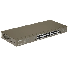 Коммутатор Tenda TEF1126P-24-250W, 24×100 Мбит/с PoE + 1×1 Гбит/с Uplink + 1×1 Гбит/с SFP (комбо), неуправляемый