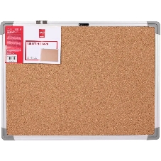 Доска пробковая Deli E39052 пробка коричневый 45x60 см, алюминиевая рама