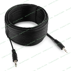 Кабель аудио Cablexpert CCA-404-10M-N, Jack 3.5(M)/Jack 3.5(M), 3pin, 10м, черный, пакет