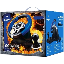 Руль черный SVEN GC-W600 (виброотдача, педали, джойстик, 12 кн., USB)