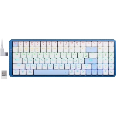 Клавиатура Redragon Eva Pro гибридная, USB Type-A, Bluetooth, радиоканал, белый/синий