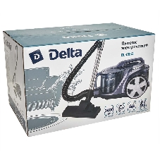 Пылесос Delta DL-0853 серый/фиолетовый, 400/2400 Вт, уборка сухая, пылесборник контейнер 4 л