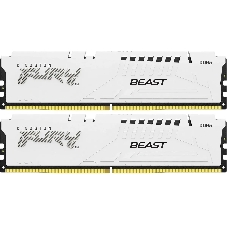 Оперативная память Kingston Fury Beast, DDR5, 64Gb (2x32 GB), 6000 MHz, CL36, DIMM, радиатор, белый