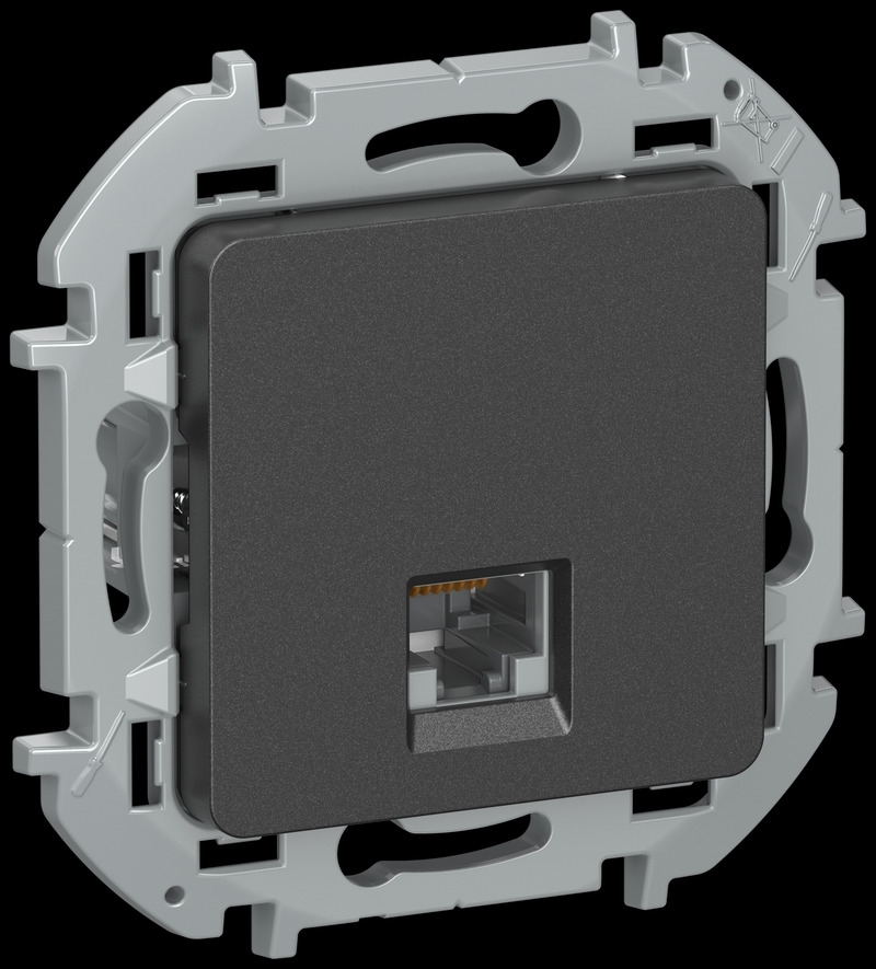 IEKINSPIRIA Розетка компьютерная RJ45 категория 6 UTP 6738331 антрацит