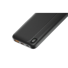 Портативный аккумулятор OLMIO L-10, 10000mAh, 22.5W, QC3.0, PD, LCD, + кабели Lightning\Type-C, черный
