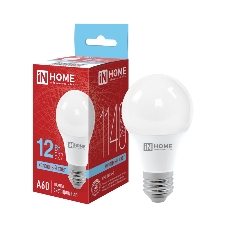 Лампа светодиодная LED-A60-VC 12Вт 230В E27 6500К IN HOME 4690612020259