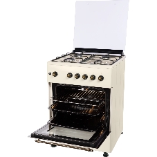 Плита газовая Nordfrost GG 6061 Y бежевый, конфорок 4 шт, духовка 63 л, 60 см x 89 см x 60 см