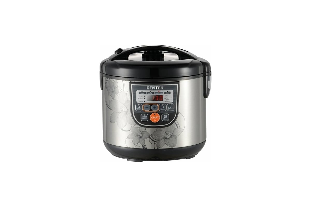 Мультиварка Centek CT-1498 черный/стальной, 5.0 л, 700 Вт, кнопки, 10 программ
