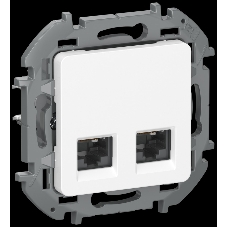IEKINSPIRIA Розетка компьютерная двойная RJ45 категория 5Е UTP 6738351 белый IEKINSPIRIA Розетка компьютерная двойная RJ45 категория 5Е UTP 6738351 белый