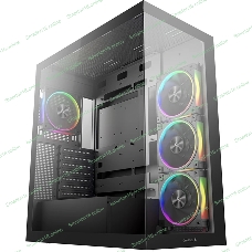 Компьютерный корпус Deepcool CG580 4F V2 без БП, боковое окно (панорама), 4x120мм ARGB PWM вентилятора, черный, ATX (R-CG580-BKADA4-G-2)
