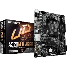 Материнская плата Gigabyte A520M H ARGB, AM4, AMD A520, 2xDDR4, 4xSATA, 1xM.2, 1xPCIe 3.0 x16, 1xPCIe x1, 1xHDMI, 1xDP, 1x1Gb LAN, 4xUSB-A 5Gbps, 2xUSB-A 2.0, 1xPS/2, 3x3.5 мм, 7.1, mATX
