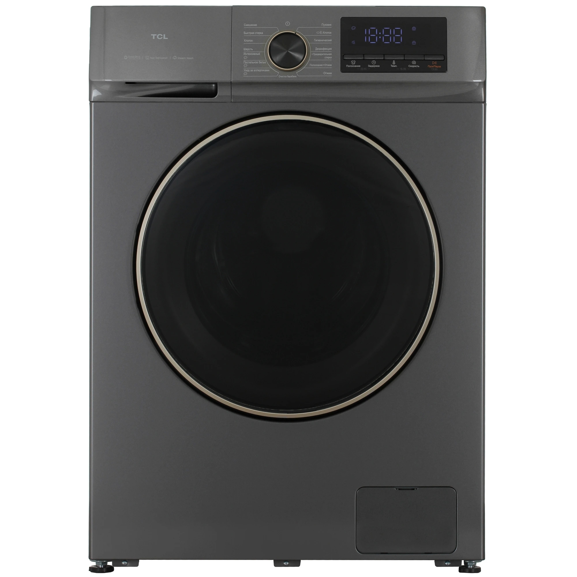 Стиральная машина TCL TWRP-1108W12G2 серый, загрузка фронтальная 8кг, 1200 об/мин., класс: A +