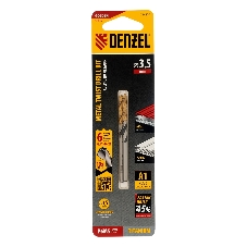 Сверло спиральное по металлу Denzel 3,5 x 70мм, Р6М5, Golden Tip, многогранная заточка, 2 шт.