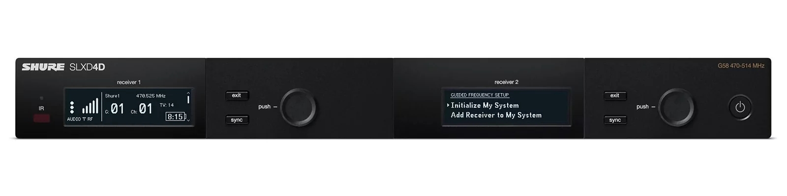 Двухканальный приемник цифровой радиосистемы SLXD SHURE SLXD4DE=-H56 518-562MHz