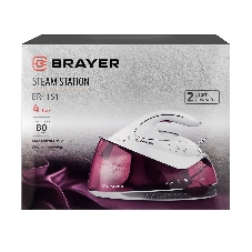 Парогенератор Brayer BR4151 розовый/белый, 2400 Вт, 80 г/мин, 900 мл