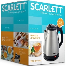 Чайник электрический Scarlett SC-EK21S25 1.5 л, 1350 Вт, серебристый (корпус: нержавеющая сталь)