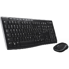 Комплект клавиатура+мышь Logitech MK270 беспроводной, USB, 1000 DPI, чёрный (неоригинальная гравировка)