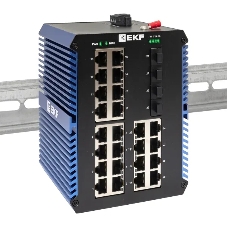 Коммутатор EKF TSX-U-4GX/SFP-24GTP, 24×1 Гбит/с PoE + 4×1 Гбит/с SFP, неуправляемый