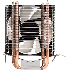 Кулер ExeGate Wizard EXX200-PWM.RGB (Al+Cu, 2 тепл.трубки, LGA775/1150/1151/1155/1156/1200/1700/1851/AM2/AM2+/AM3/AM3+/AM4/AM5/FM1/FM2/754/939/940, TDP 95W, Fan 90мм, PWM, 800-2400RPM, Hydro bearing, 4pin, 11-24db, 305г, RGB подсветка, с термопастой, на защелках, RTL)