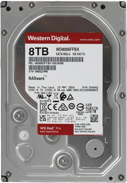 Жесткий диск WD SATA-III 8Tb WD8005FFBX NAS Red Pro (7200rpm) 256Mb 3.5
