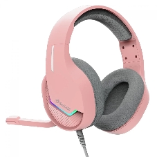 Гарнитура Marvo H8618 Tactic 40 розовый, проводная, USB, микрофон с шумоподавлением, RGB-подсветка