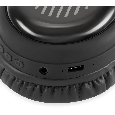 Беспроводные/проводные наушники Digma BT-16 черный, накладные, Bluetooth + проводной, складная конструкция, до 10 ч