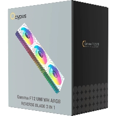 Вентилятор для корпуса Fan Ocypus Gamma F12 UNI WH ARGB REVERSE BLADE 3 IN 1 PWM белый